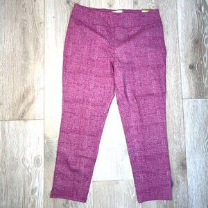 Bettina Star Ankle Pants Womens 16 Summer Pull On Pink White Weave Pattern